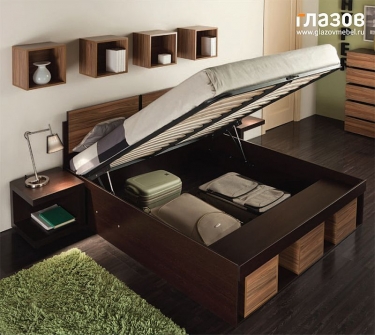 Кровать Глазовская МФ 2 1600 HYPER Палисандр/Венге
