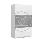 Шкаф для одежды с 1 глухой и 1 зеркальной дверями Трия Квадро СМ-281.07.004 левый Бунратти/Белый глянец