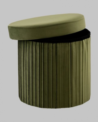 Пуф складной с ящиком Stool Group Store Round травяной