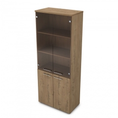 Шкаф высокий со стеклом ALSAV GLOSS LINE 9НШ.005.12 Teakwood