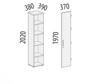 Стеллаж закрытый Витра Альфа 61 134 Ольха