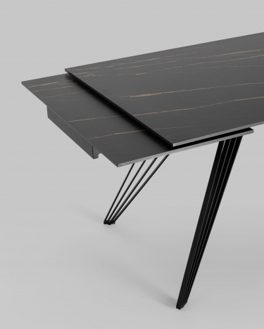 Обеденный стол раскладной Stool Group Пандора 180-280 Черный мрамор