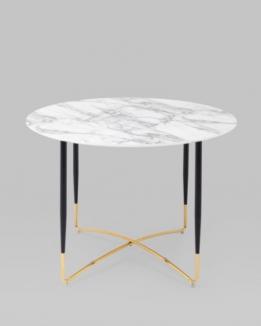 Стол обеденный Stool Group Даймакс 110x110 Белый мрамор