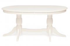 Стол обеденный Tetchair LORENZO Лоренцо дерево гевея/мдф, 160+46x107x76 cm, pure white 402