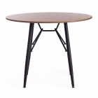 Стол Tetchair RUSTO mod. 283 МДФ/металл, D100 х 75 см, Black Черный / Walnut Орех