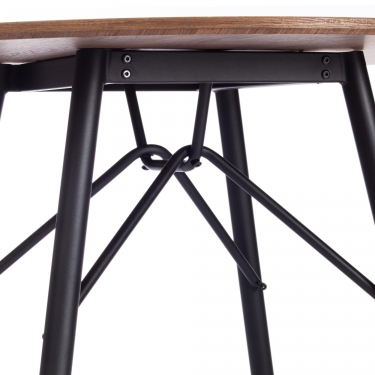 Стол Tetchair RUSTO mod. 283 МДФ/металл, D100 х 75 см, Black Черный / Walnut Орех