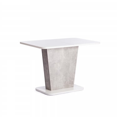 Стол обеденный Tetchair GENT ЛДСП, 110-145x68,6x75,5 см, Белый/Бетон