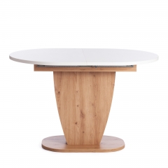 Стол обеденный Tetchair SATURN ЛДСП, 120-160x80x75,5 см, Дуб Артисан/Белый