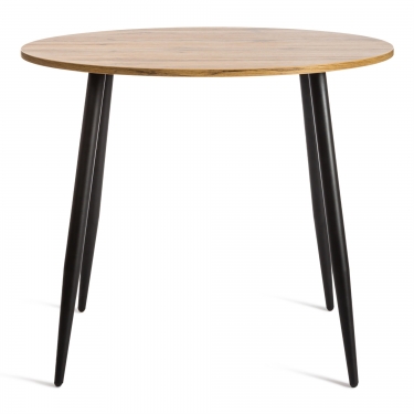 Стол Tetchair URANUS ЛДСП/металл, 90x90x77 см, Дуб вотан/Черный