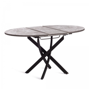 Стол Tetchair MANZANA ЛДСП/HPL/металл, 100 х 100+30 х 75 см, Агат серый/черный