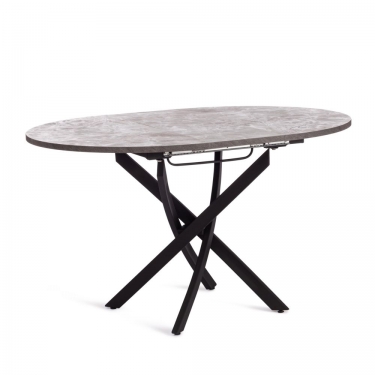 Стол Tetchair MANZANA ЛДСП/HPL/металл, 100 х 100+30 х 75 см, Гранит Габбро/чёрный
