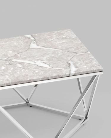 Журнальный столик Stool Group Авалон silver 12266 Серый мрамор