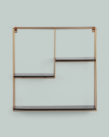 Полка Stool Group Square золотая Черный мрамор
