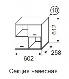 Секция навесная Ижмебель Принцесса 10