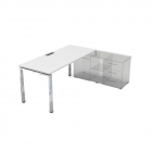 Стол рабочий, прямолинейный три опоры, правый ALSAV GLOSS LINE НСТП-О.974 Белый Премиум