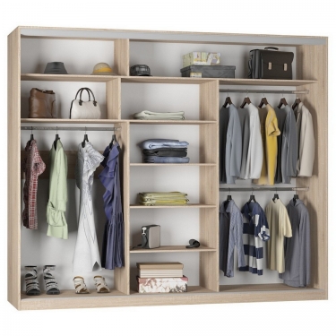 Шкаф-купе Аларти B-230х270х60-3ДСС-D9D9D9
