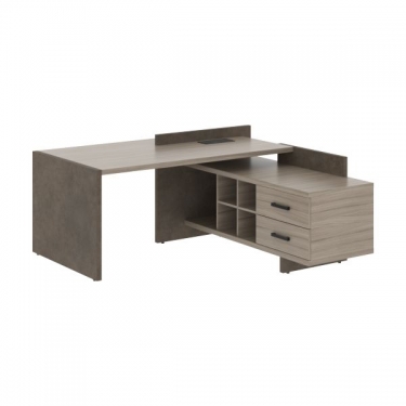 Стол руководителя левый Skyland WOODandSTONE СФ-531221 Дрифтвуд Бетон Чикаго темный