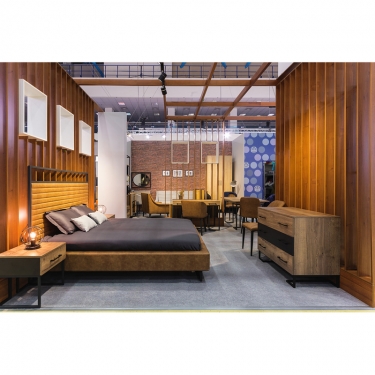 Тумба прикроватная R-home Loft Дуб табак/Графит