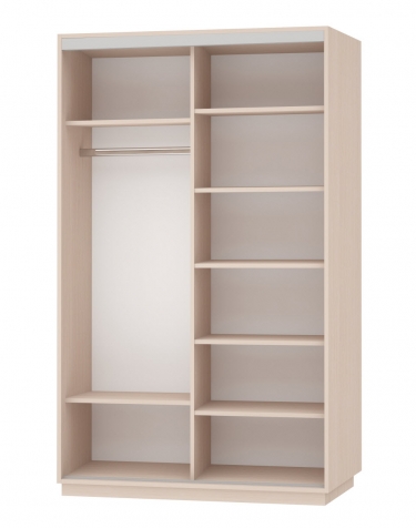 Шкаф-купе двухдверный Е1 Экспресс Дуо 1400х2200h Белая орхидея/Белый снег
