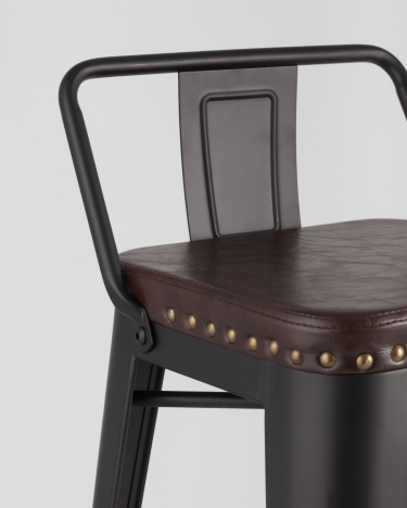 Стул полубарный Stool Group TOLIX SOFT Черный матовый