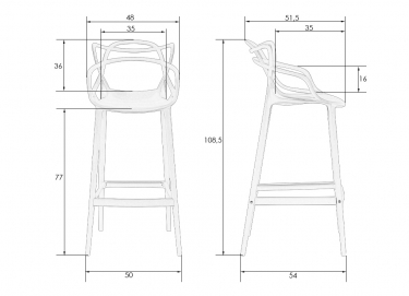 Стул барный DOBRIN DOBRIN MASTERS BAR Серый GR-04