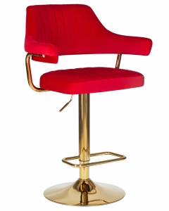 Стул барный DOBRIN DOBRIN CHARLY GOLD Красный велюр MJ9-45