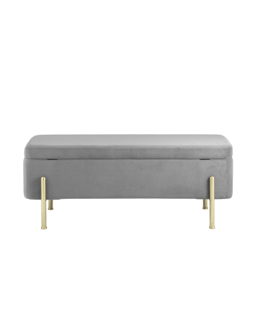 Банкетка с ящиком Stool Group Болейн gold велюр Серый