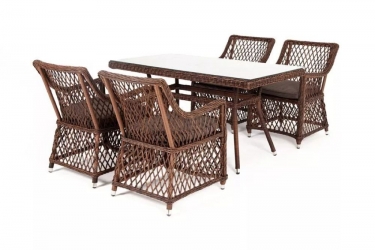 Обеденная группа 4sis Латте-140 L LCL4T-5-SET brown