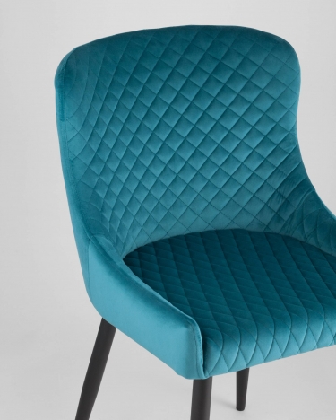 Стул мягкий Stool Group Ститч велюр Темно-бирюзовый