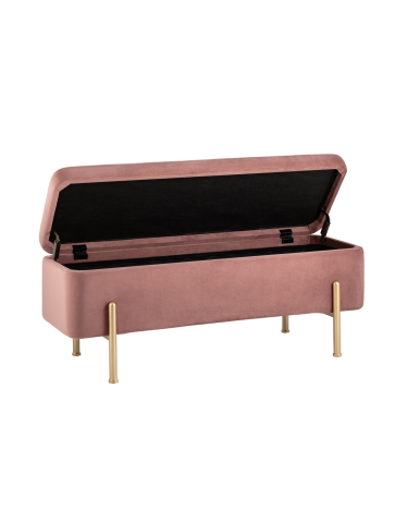 Банкетка Stool Group Болейн с ящиком велюр Розовый