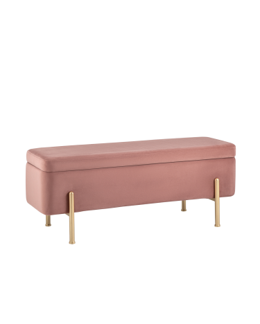 Банкетка Stool Group Болейн с ящиком велюр Розовый