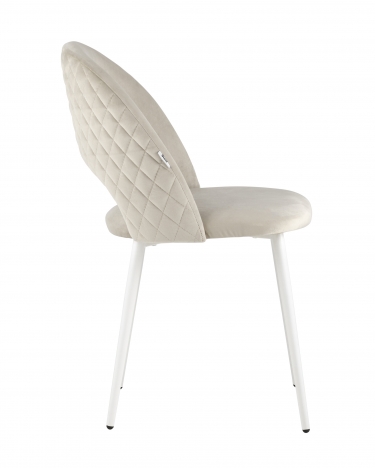 Стул Stool Group Меган white NEW велюр с ромбами Бежевый