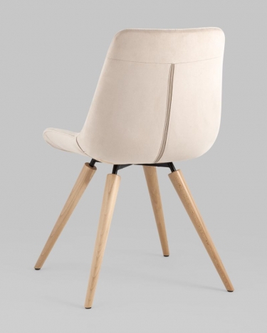 Стул Stool Group Флекс на деревянных ножках велюр Бежевый