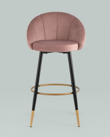Стул Stool Group Наоми барный велюр Розовый