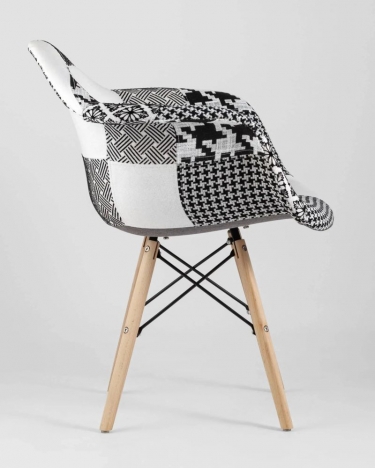 Кресло Stool Group Eames в стиле пэчворк Черно-белое