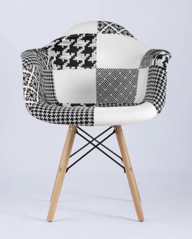 Кресло Stool Group Eames в стиле пэчворк Черно-белое