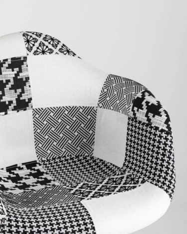 Кресло Stool Group Eames в стиле пэчворк Черно-белое