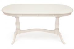 Стол раскладной Tetchair Siena SA-T6EX2L дерево гевея/мдф, 150+35+35х80х75см, ivory white слоновая кость 2-5