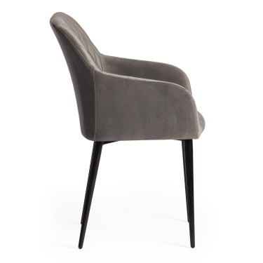 Кресло Tetchair BREMO mod. 708 ткань/металл, 58х55х83 см, высота до сиденья 48 см, серый barkhat 26/черный