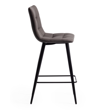 Стул полубарный Tetchair CHILLY mod. 7095пб ткань/металл, 53x44x94 см, высота до сиденья 66 см, темно-серый barkhat 14/черный