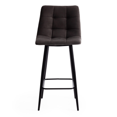 Стул полубарный Tetchair CHILLY mod. 7095пб ткань/металл, 53x44x94 см, высота до сиденья 66 см, темно-серый barkhat 14/черный