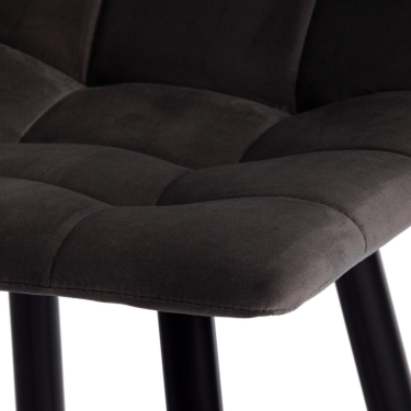 Стул полубарный Tetchair CHILLY mod. 7095пб ткань/металл, 53x44x94 см, высота до сиденья 66 см, темно-серый barkhat 14/черный
