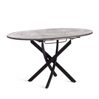 Стол Tetchair MANZANA ЛДСП/HPL/металл, 100 х 100+30 х 75 см, Гранит Габбро/чёрный