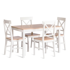 Обеденный комплект Tetchair Хадсон 2 стол + 4 стула/ Hudson 2 Dining Set butter white