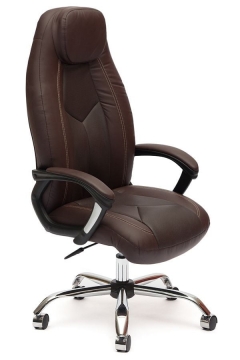 Кресло руководителя Tetchair BOSS хром Коричневый 36-36