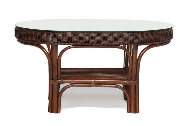 Комплект обеденный Tetchair ANDREA стол со стеклом + 4 кресла + подушки Pecan Washed античн. орех, Ткань рубчик, цвет кремовый