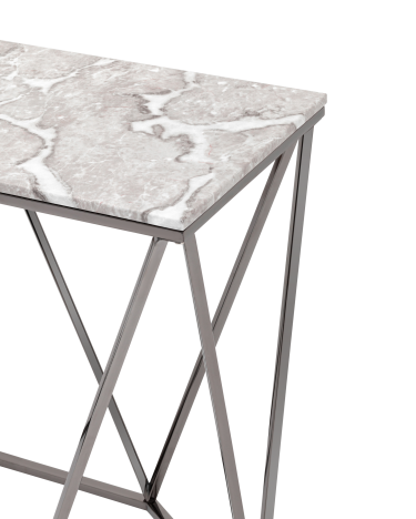 Консоль Stool Group Авалон 12241 серый мрамор сталь Темный хром