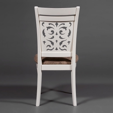 Стул Tetchair Opera OP-SC дерево гевея, 45х53х97см, ivory white слоновая кость 2-5, ткань бежевая, рисунок золотистый 180-9