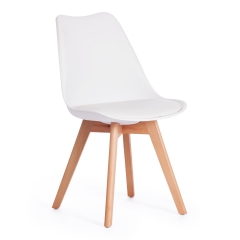 Стул Tetchair TULIP mod. 73 дерево/пластик/ПУ, 48.552.583cм, белый