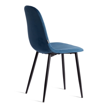 Стул Tetchair BREEZE mod. 4724 вельвет/металл, 44 х 53 х 87 см, Blue синий HLR63 / черный